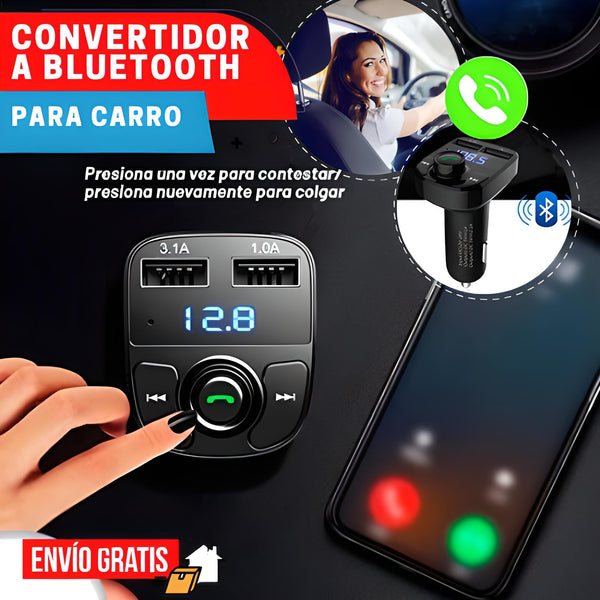 CONVERTIDOR DE BLUETOOTH CON CARGA RAPIDA.